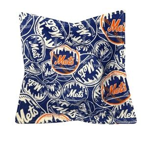 Hand Crafted Bowl Cozy Bowl Holder Microwavable  Cotton NY Mets Blue White